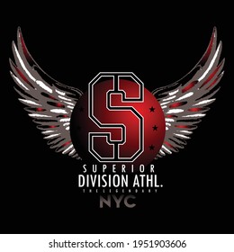 Superior Symbol Division Stylish New York Graphic T shirt Stock Vector Illustration Design