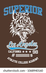 
superior tiger graphic design vector art