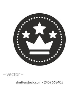 superior top icon, vip superiority, premium quality label, flat symbol on white background - vector illustration