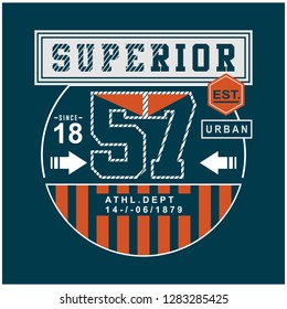 SUPERIOR typography design,vector illustration
