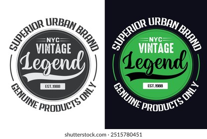 Marca urbana superior vintage legenda produtos genuínos apenas, vintage t shirt design 