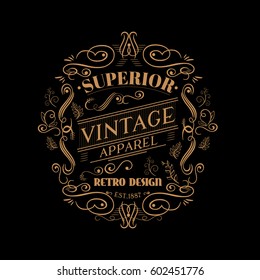 Superior vintage apparel label hand drawn vintage typography blackboard retro border vector 