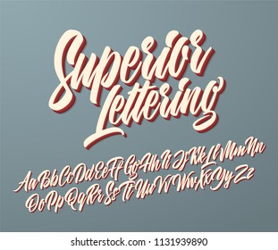 Superior Vintage Lettering Alphabet. Vector Font