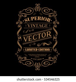 Superior vintage vector label hand drawn typography blackboard retro border vector.