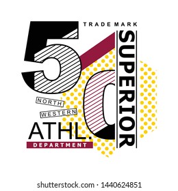 SUPERIOR/ATHL/TRADE MARK/typography design t-shirt,vector illustration
