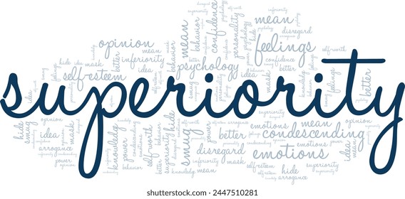 Superiority Complex word cloud conceptual design isolated on white background.