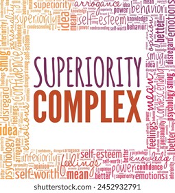 Superiority Complex word cloud conceptual design isolated on white background.