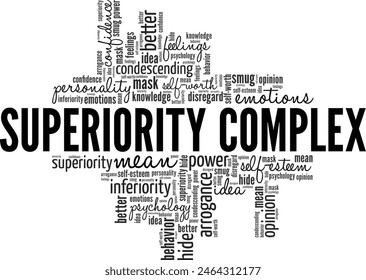 Superiority Complex word cloud conceptual design isolated on white background.