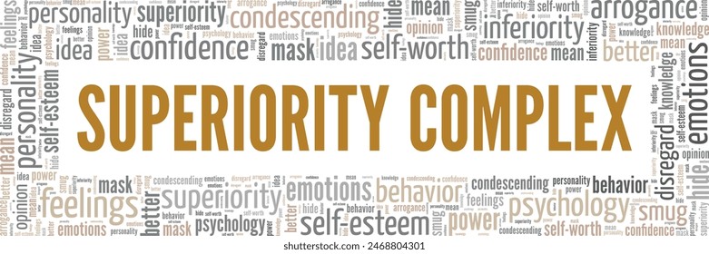 Superiority Complex word cloud conceptual design isolated on white background.