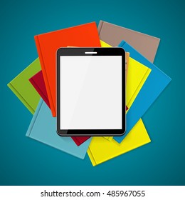 Superiority E-Book Over Paper Books Concept Vector illustration. EPS10