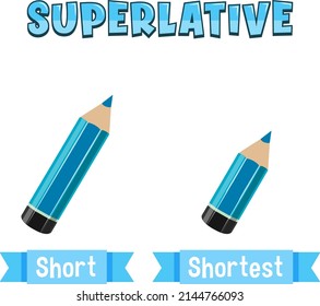 Superlative Adjectives for word short illustration