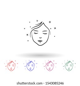 Superlative person multi color icon. Simple outline, thin line vector of antiaging icons for ui and ux, website or mobile application