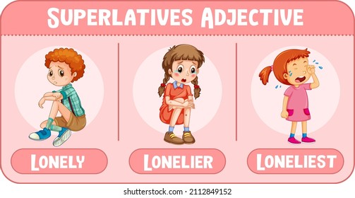 superlatives-adjective-word-lonely-illustration-stock-vector-royalty