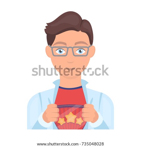 Superman single icon in cartoon style. Superman vector symbol stock illustration web.