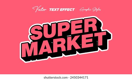 Supermarket 3d text style effect