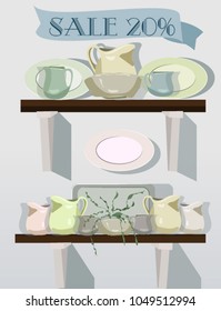 Supermarket aisle with shelves, grocery items, retail and consumerism concept
