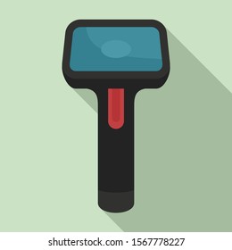 Supermarket barcode scanner icon. Flat illustration of supermarket barcode scanner vector icon for web design