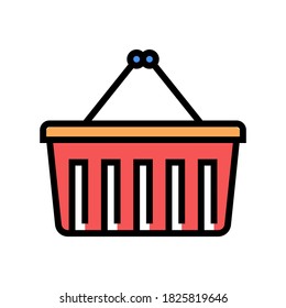 supermarket basket color icon vector. supermarket basket sign. isolated symbol illustration