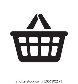 Supermarket basket glyph icon. Urban infrastructure vector sign, pictogram, illustration. Isolated on white background.