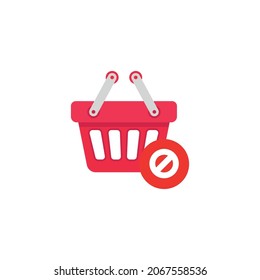 Supermarket Basket Not Available Icon Vector