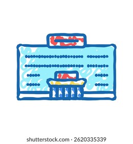 supermarket building doodle icon sketch vector. supermarket building sign. isolated symbol illustration