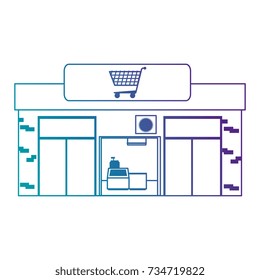 supermarket building front icon