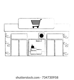 supermarket building front icon