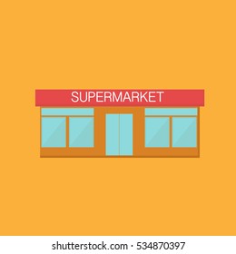 Supermarket building icon