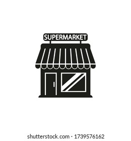 Supermarket building icon on white background. Vector. Isolated.