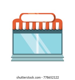 supermarket building icon over white background vector illustration