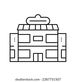 vector de icono de la línea de construcción de supermercados. cartel de construcción de supermercado. símbolo de contorno aislado ilustración negra