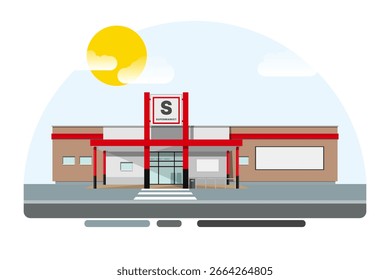 supermercado. construção de supermercado. ilustração vetorial