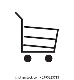 supermarket cart icon symbol flat black line on white vector background