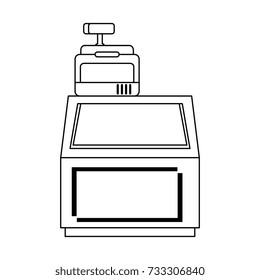 supermarket cash machine with showcase