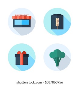 supermarket color icon.set