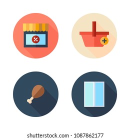 supermarket color icon.set