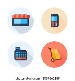supermarket color icon.set