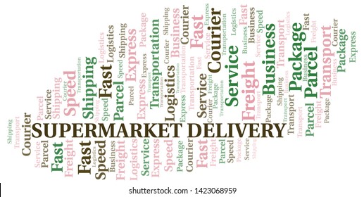 Supermarket Delivery word cloud. Wordcloud made with text only.