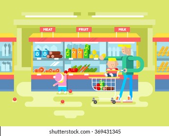 Supermarket design flat