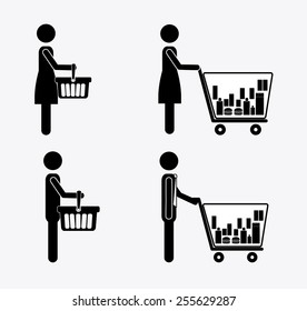 supermarket, desing over, white background, vector ilustration.