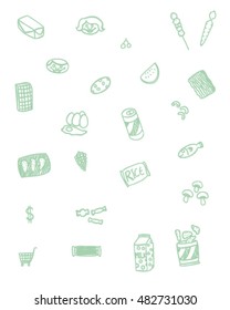 Supermarket doodle (vector art)