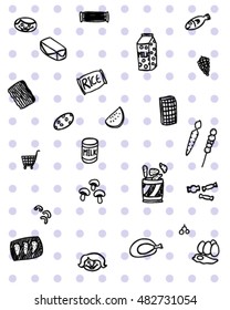 Supermarket doodle (vector art)
