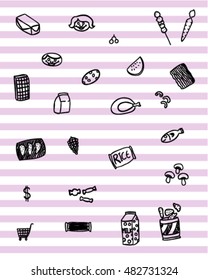 Supermarket doodle (vector art)