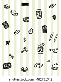 Supermarket doodle (vector art)