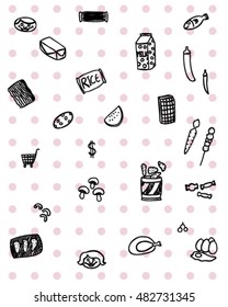 Supermarket doodle (vector art)