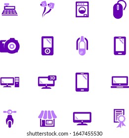 Supermarket electronic color vector icons for user interface design