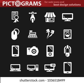 Supermarket electronic vector icons for user interface design