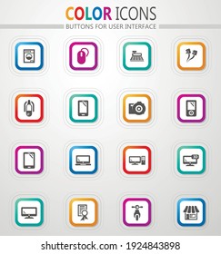 Iconos vectoriales electrónicos de supermercado para diseño de interfaz de usuario