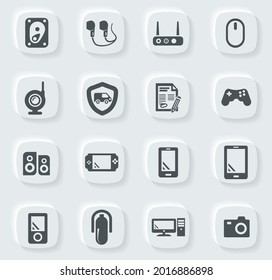 Iconos vectoriales electrónicos de supermercado para diseño de interfaz de usuario
