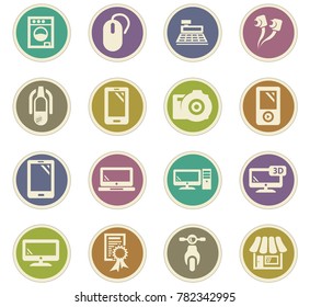 Supermarket electronic vector icons for user interface design